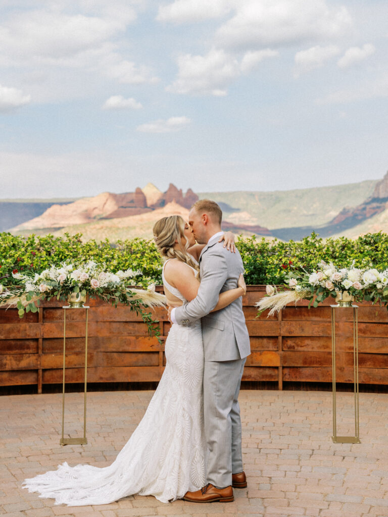 You may kiss the bride Arizona wedding in Sedona